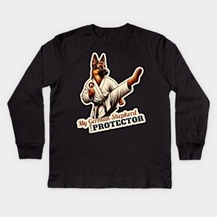 German Shepherd Karate Kids Long Sleeve T-Shirt